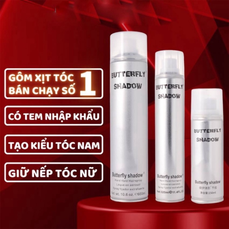 Gôm Xịt Tóc Butterfly Shadow Giữ Nếp Tóc