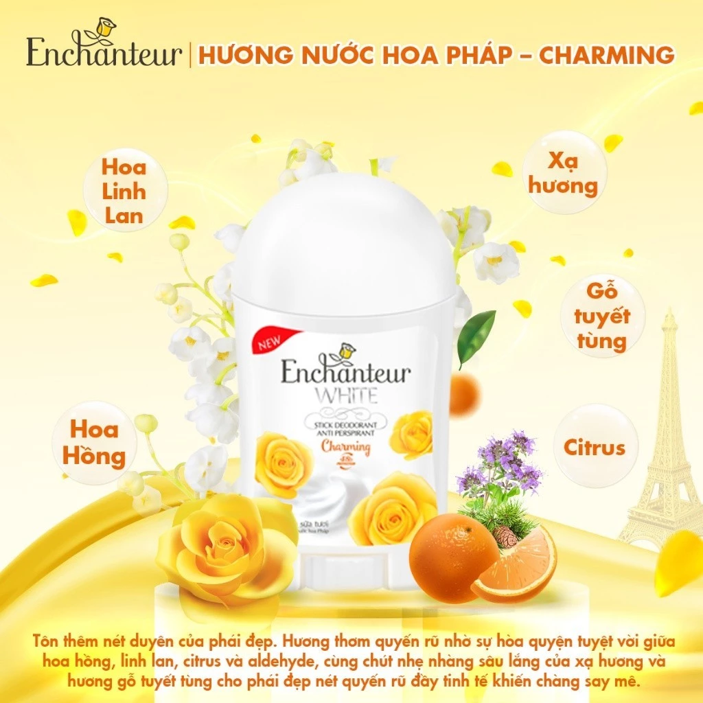 Sáp Khử Mùi Enchanteur Sáng Da 40g