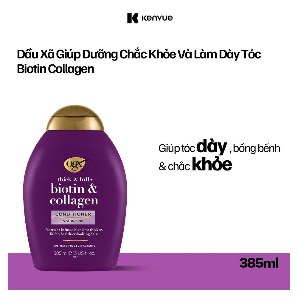 Dầu Xả Làm Dày Tóc OGX Biotin & Collagen Thick & Full + Biotin & Collagen Conditioner