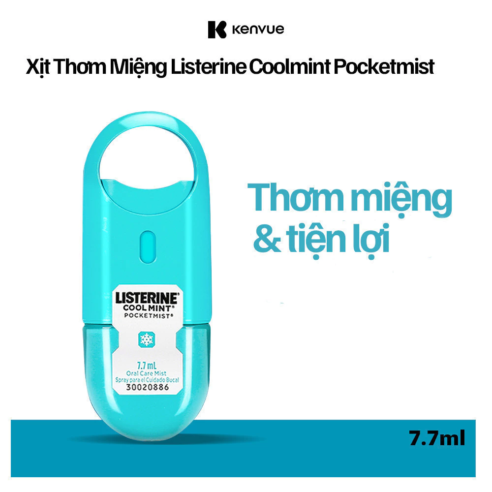 Xịt Thơm Miệng Listerine Cool Mint Pocketmist Làm Hơi Thở Thơm Mát 7.7ml