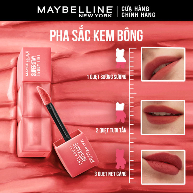 Son Kem Bông Maybelline Superstay Teddy Tint Bền Màu 5ml