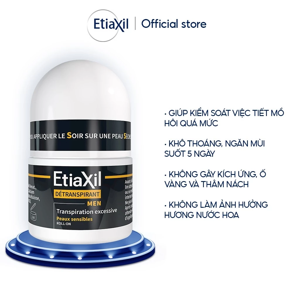 Lăn Khử Mùi Mồ Hôi Dành Cho Nam Giới Etiaxil Men 15ml