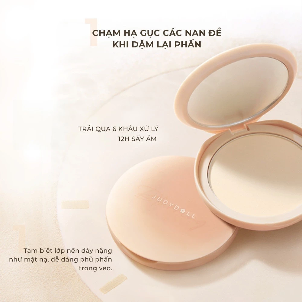 Phấn Nén Judydoll Soft & Velvet Matte Che Phủ Và Kiềm Dầu 8g