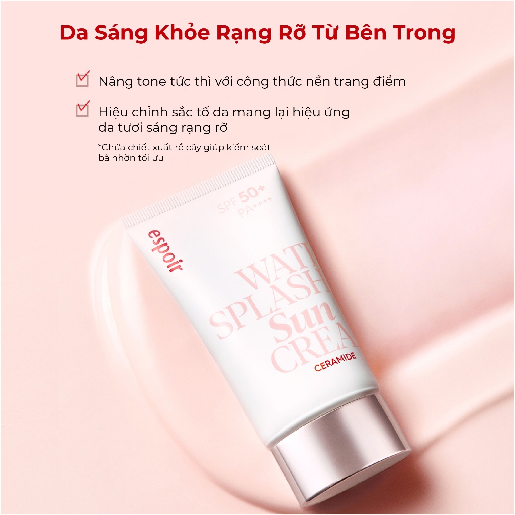 Kem Chống Nắng Dưỡng Ẩm Espoir Water Splash Sun Cream Ceramide SPF50+ PA++++ 60ml+20ml