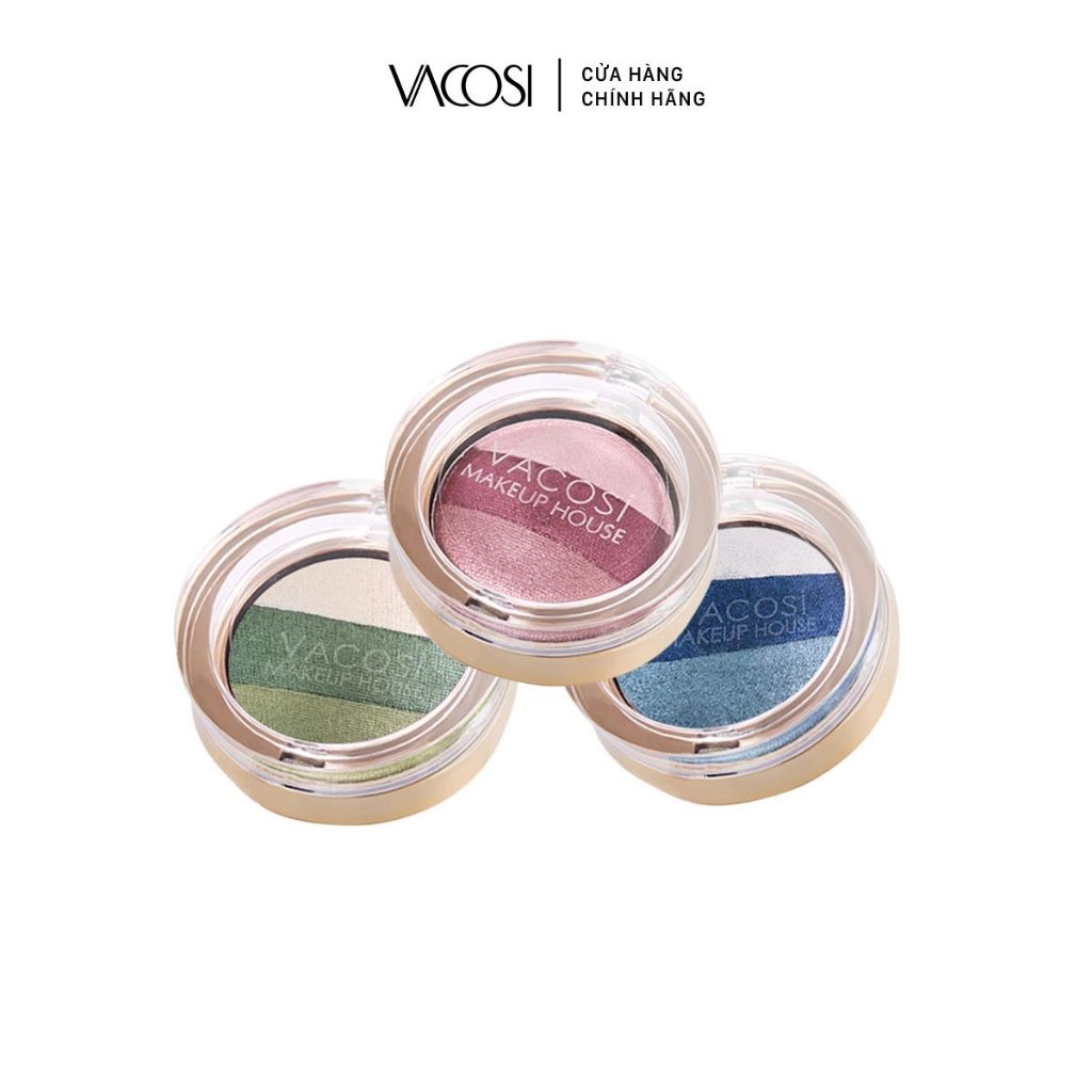 Phấn Mắt Vacosi Natural Studio Trio Eyeshadow 3 Màu (Hộp Tròn) 5g