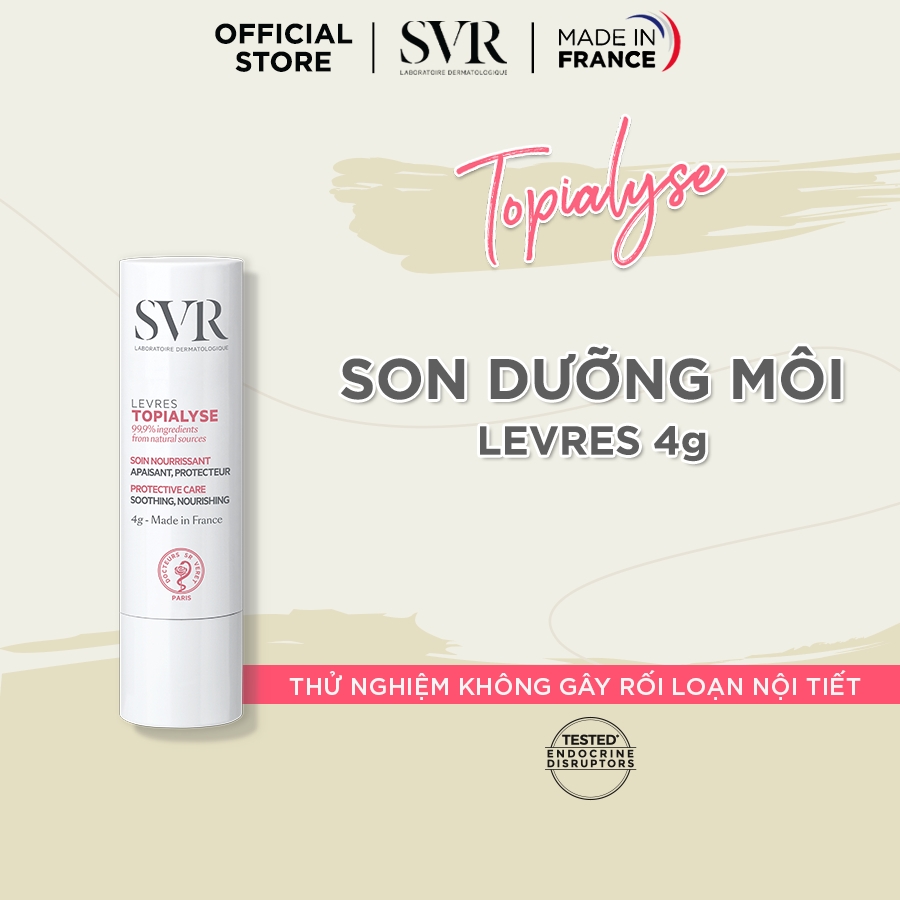 Sáp Dưỡng Môi SVR Topialyse Levres Giúp Nuôi Dưỡng Và Dưỡng Ẩm Môi Bị Khô, Nứt Nẻ Và Tổn Thương 4g