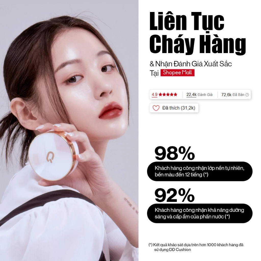 Phấn Nước Glamrr Q Thế Hệ Mới Kiềm Dầu Dưỡng Da 13g