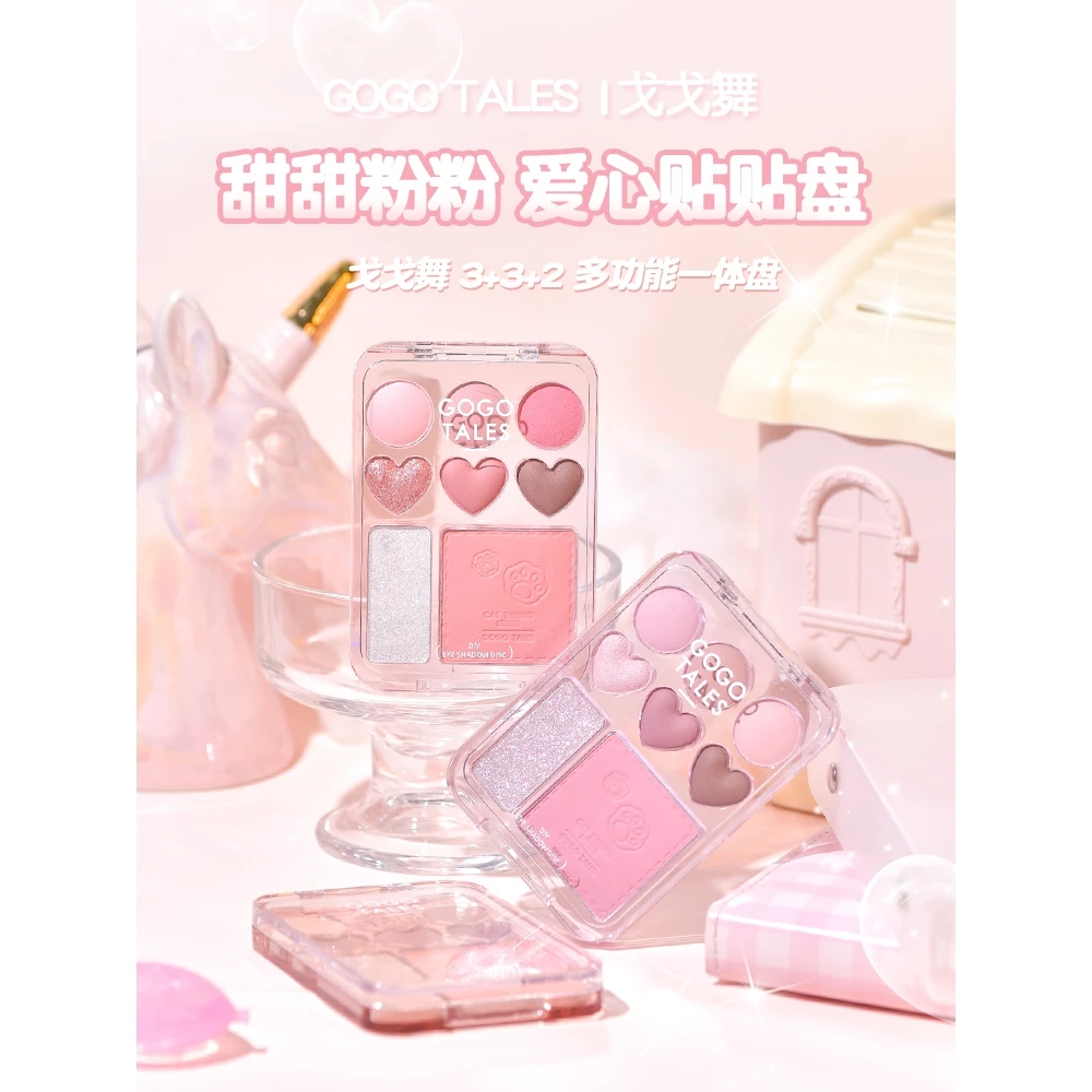 Bảng Phấn Mắt Má 8 Ô Gogo Tales Stick Sweet Heart Powder Blusher 9.5g