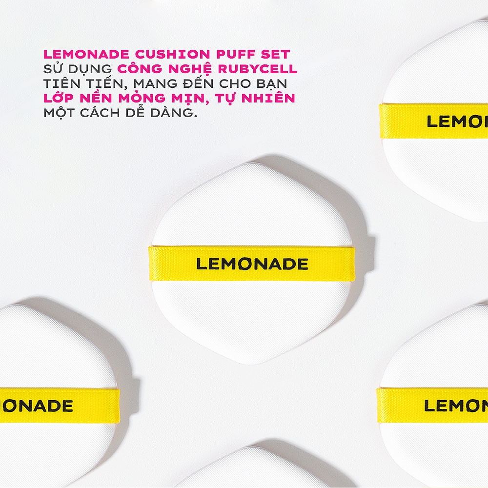 Bộ 3 Bông Phấn Tán Nền Lemonade Cushion Puff Set (3pcs)
