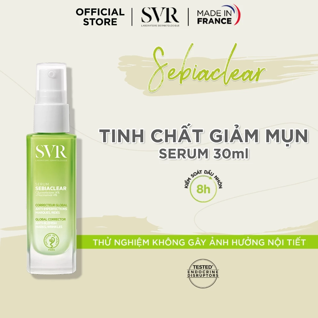 Serum SVR Sebiaclear Serum Chăm Sóc Da Làm Giảm Mụn, Thông Thoáng Lỗ Chân Lông, Làm Mềm Mịn Da 30ml