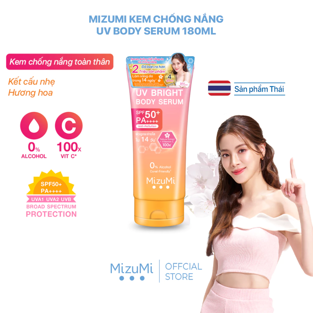 Kem Chống Nắng MizuMi UV Body Serum 180ml Không Mùi