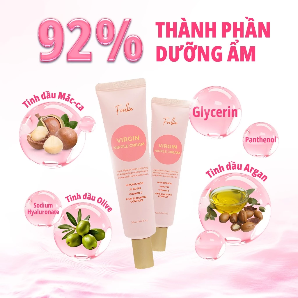 Kem Làm Hồng Nhũ Hoa Foellie, Giảm Thâm Vùng Kín Cao Cấp Hàn Quốc Foellie 30ml