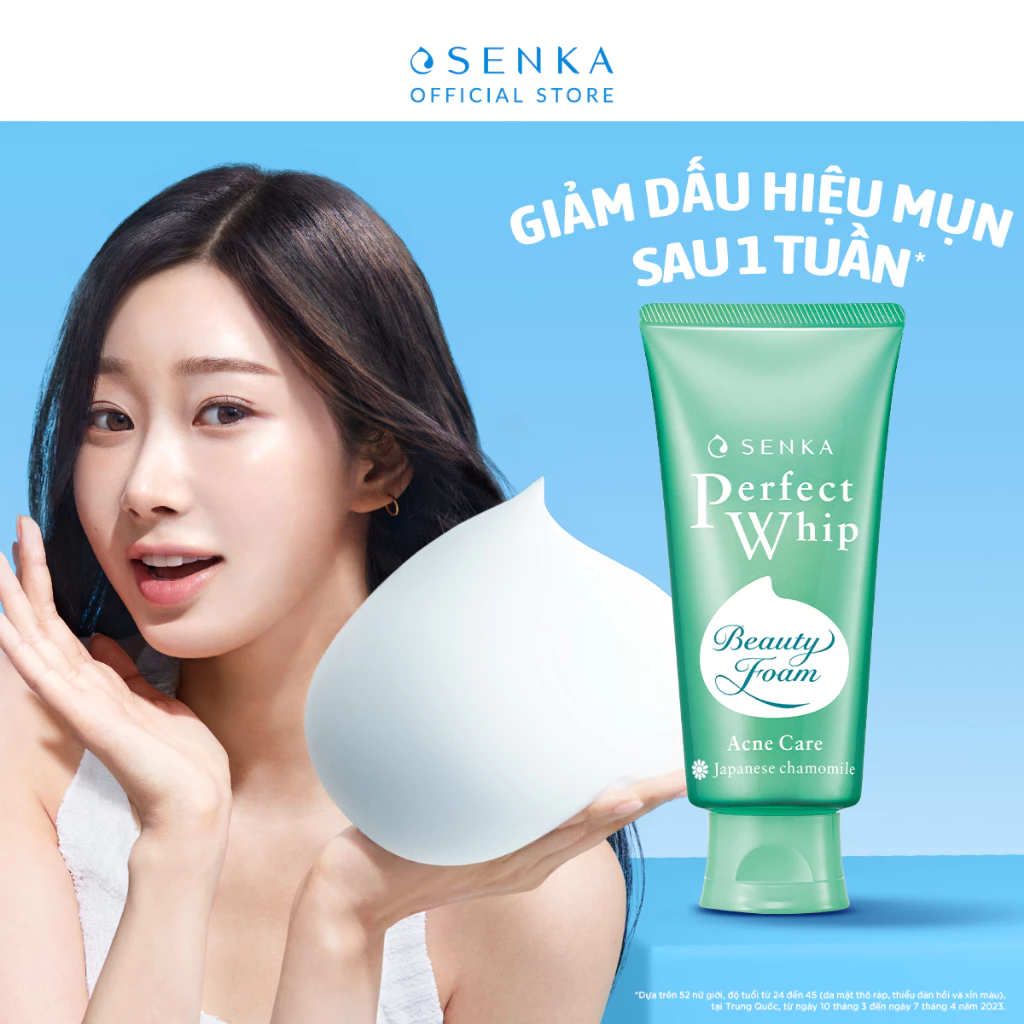 Sữa Rửa Mặt Ngừa Mụn Senka Perfect Whip Acne Care 100g