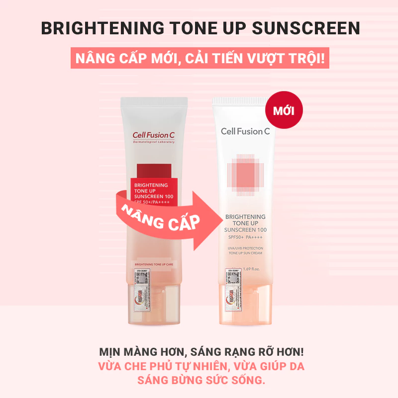 Kem Chống Nắng Cell Fusion C Brightening Tone Up Suncreen 100 Nâng Tông Da