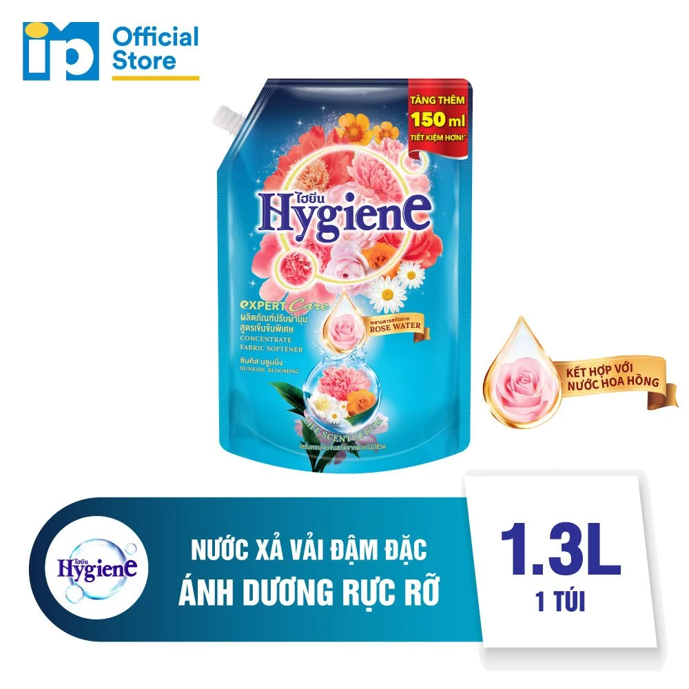 Nước Xả Vải Hygiene Expert Care Xanh Hương Hoa Túi 1.150ml