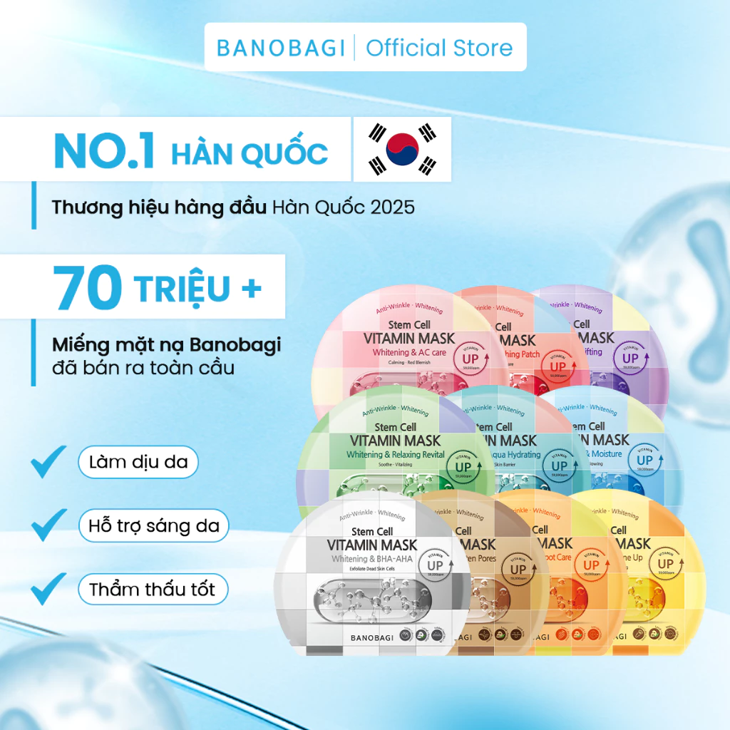 Mặt Nạ Banobagi Steam Cell Vitamin Mask Whitening Dưỡng Sáng 30ml
