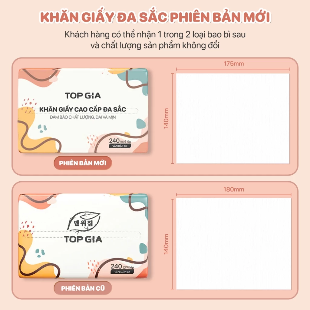 Khăn Giấy Rút Top Gia Cao Cấp Mềm Mịn 240 Tờ (Thùng 20 Gói)