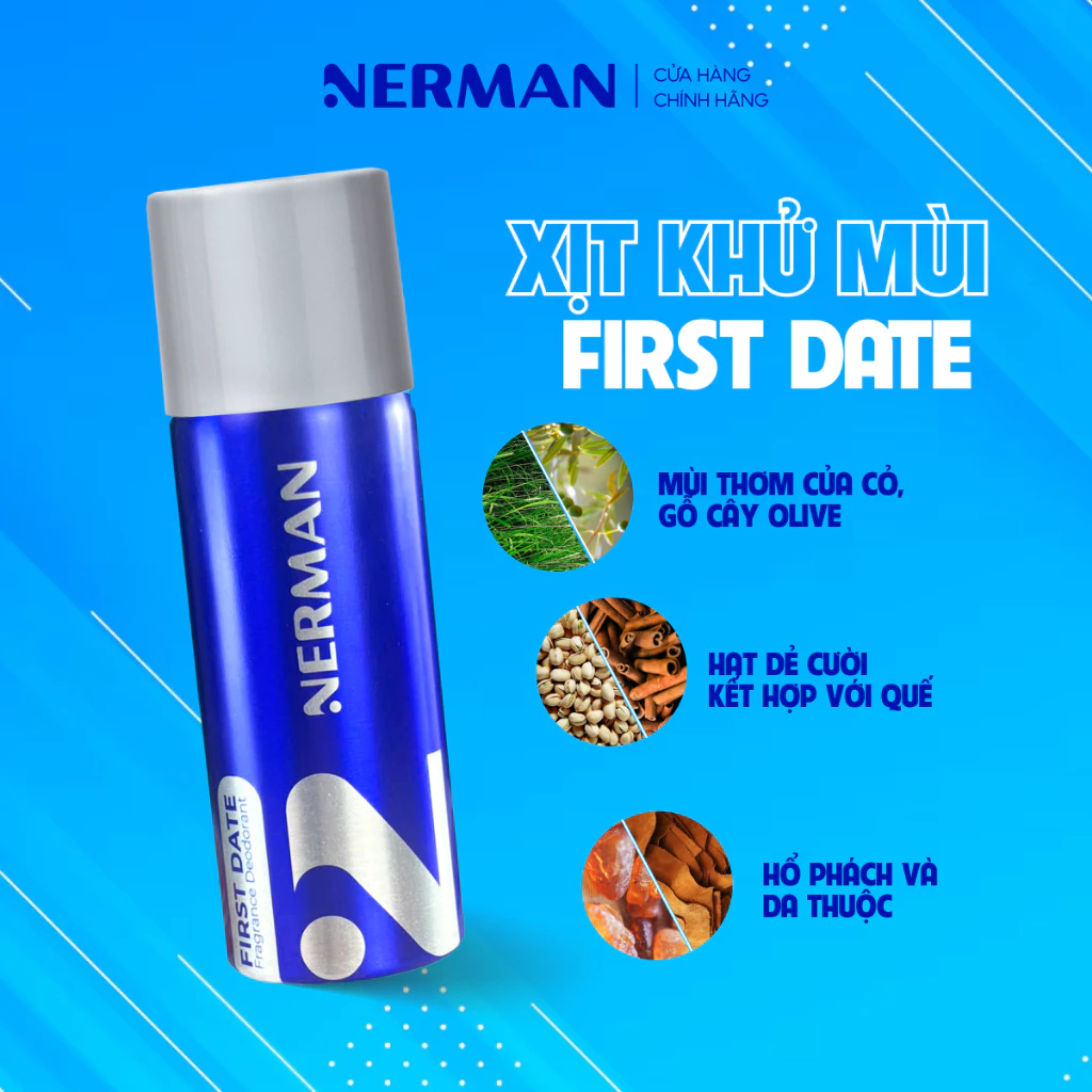 Xịt Khử Mùi Nam Giới Nerman Hương Nước Hoa First Date 100ml