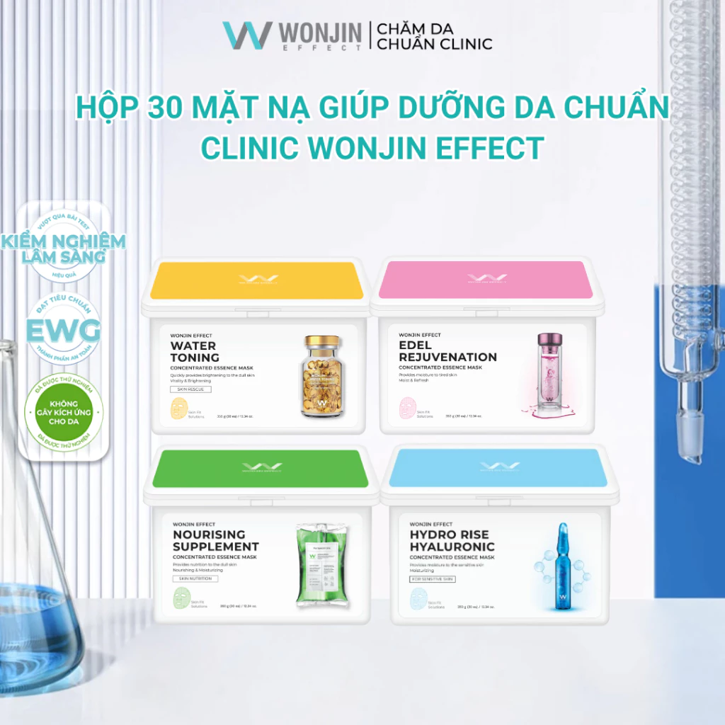 Hộp 30 Mặt Nạ Wonjin Derma Effect Truyền Dịch Cao Cấp 30 Miếng