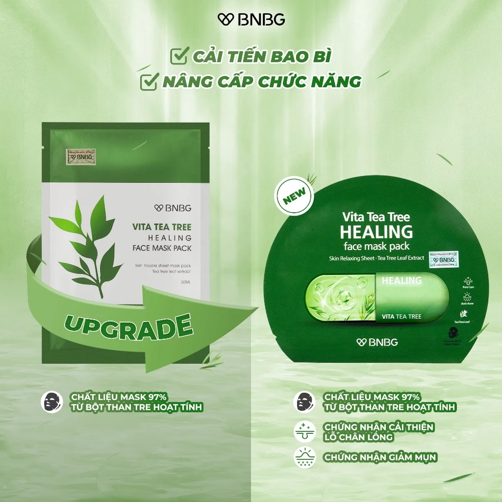 Mặt Nạ BNBG Tràm Trà Giúp Thải Độc Da, Giảm Mụn 30ml