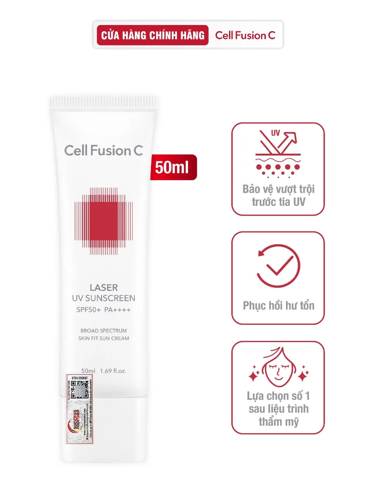 Kem Chống Nắng Phổ Rộng Cho Da Treatment Cell Fusion C Laser UV Sunscreen SPF50+ 50ml