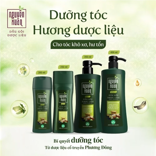 Dầu Gội Dược Liệu Nguyên Xuân Xanh Dưỡng Tóc 520g