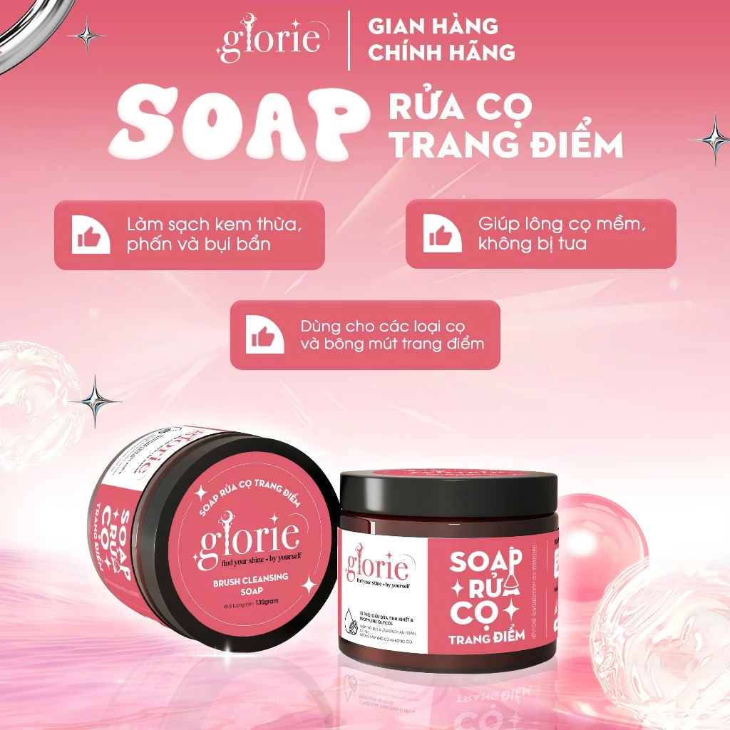 Soap Rửa Cọ Trang Điểm Glorie Brush Cleansing Soap 130g