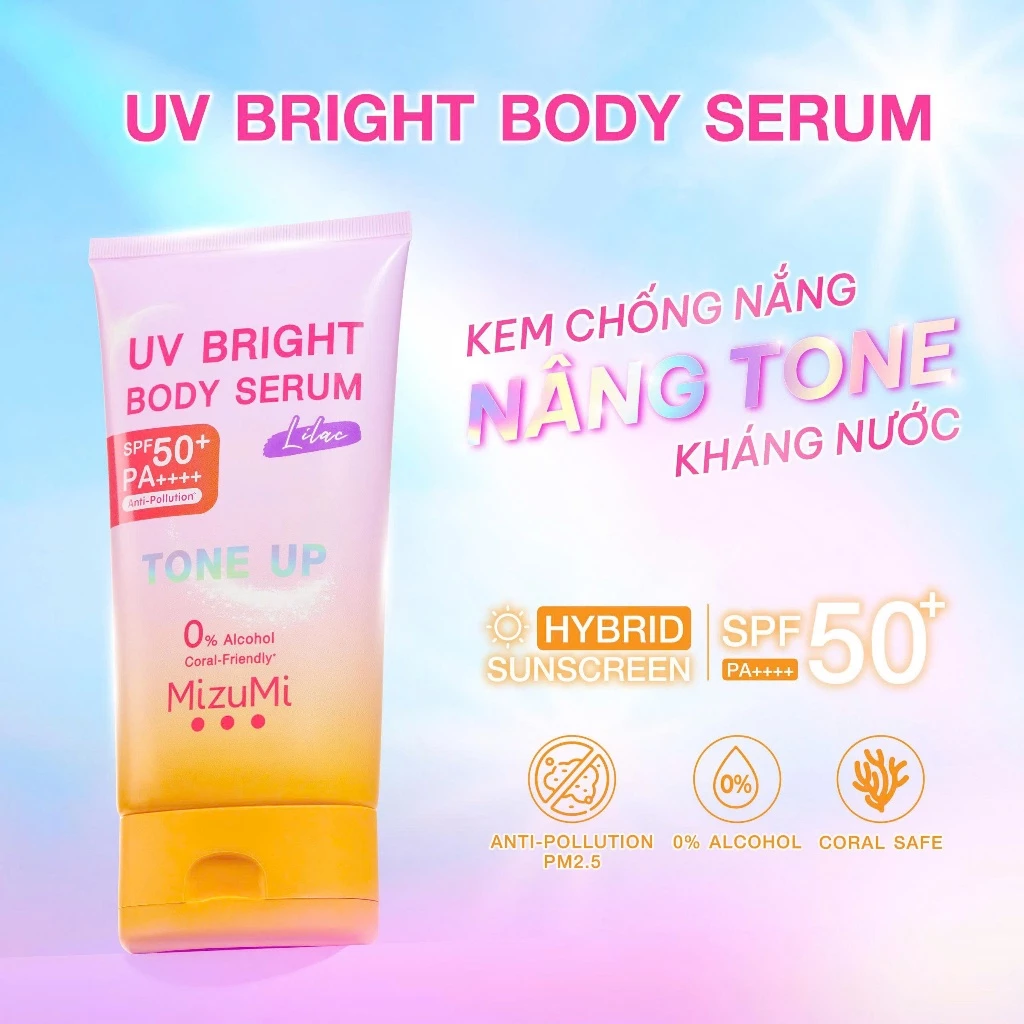 Kem Chống Nắng Nâng Tone MizuMi Uv Bright Body Serum Tone Up 120ml