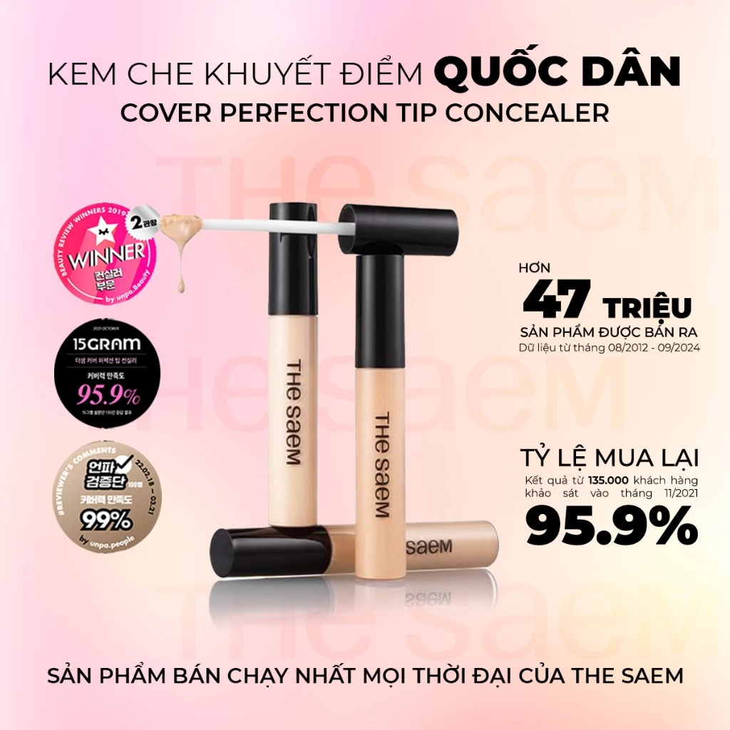 Kem Che Khuyết Điểm the SAEM Cover Perfection Tip Concealer 6.5g