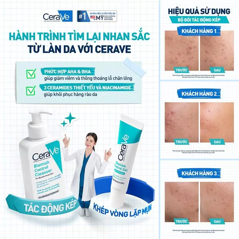 Gel Giảm Mụn Không Khô Da CeraVe Blemish Control Gel 40ml