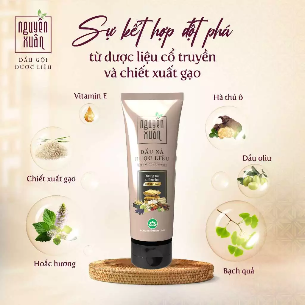 Dầu Xả Dược Liệu Nguyên Xuân Cho Tóc Dầu Bết 160g