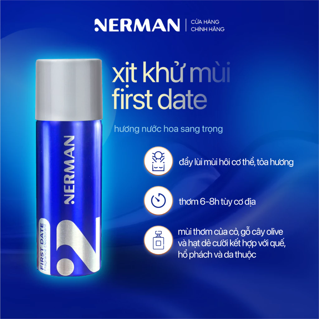Xịt Khử Mùi Nam Giới Nerman Hương Nước Hoa First Date 100ml
