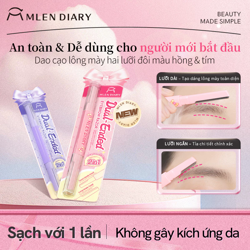 Dao Cạo Lông Mày Hai Đầu Chống Gỉ Nano Dụng Cụ Tỉa Lông Mày An Toàn