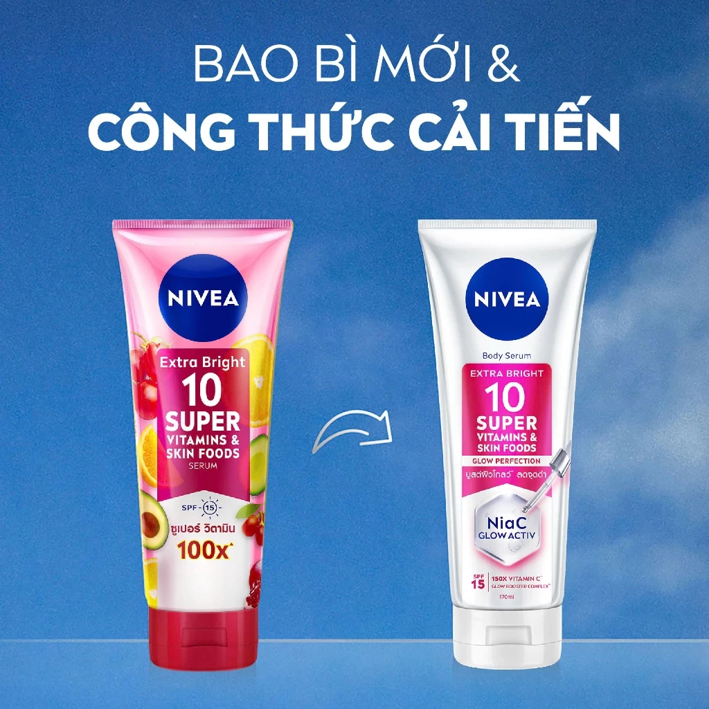 Serum Dưỡng Thể Nivea Sáng Da, Mờ Thâm Nám 170ml