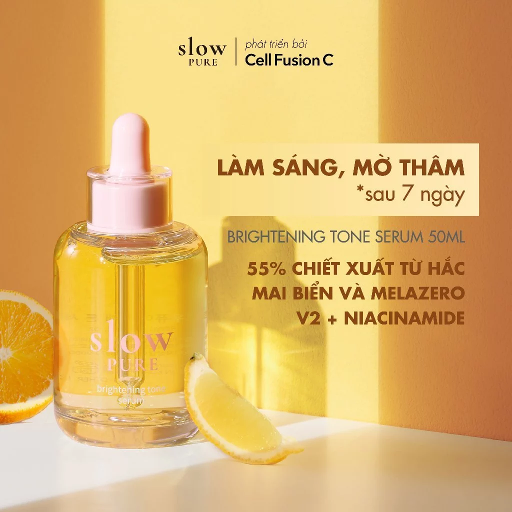 Serum Dưỡng Trắng Da Mờ Thâm Sạm & Chống Lão Hoá Slowpure Brightening Tone Serum 50ml