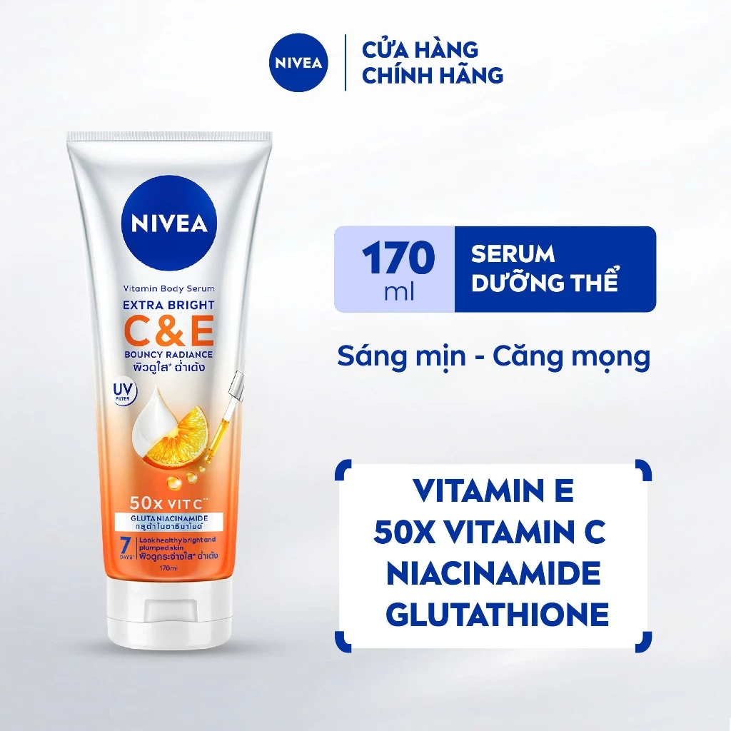 Sữa Dưỡng Thể Nivea Dưỡng Sáng Da Vitamin C & E 170ml