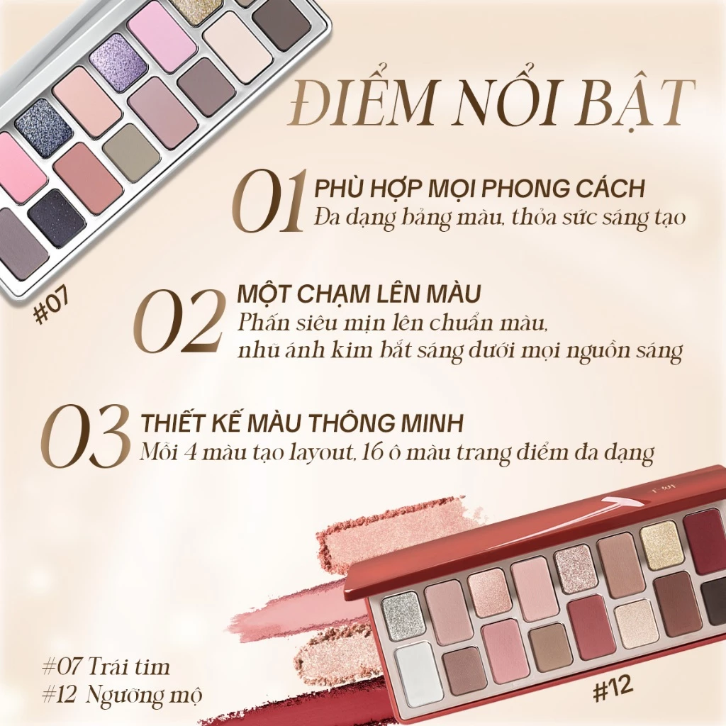 Bảng Phấn Mắt Cheeryep 16 Ô Natural Star Đa Năng