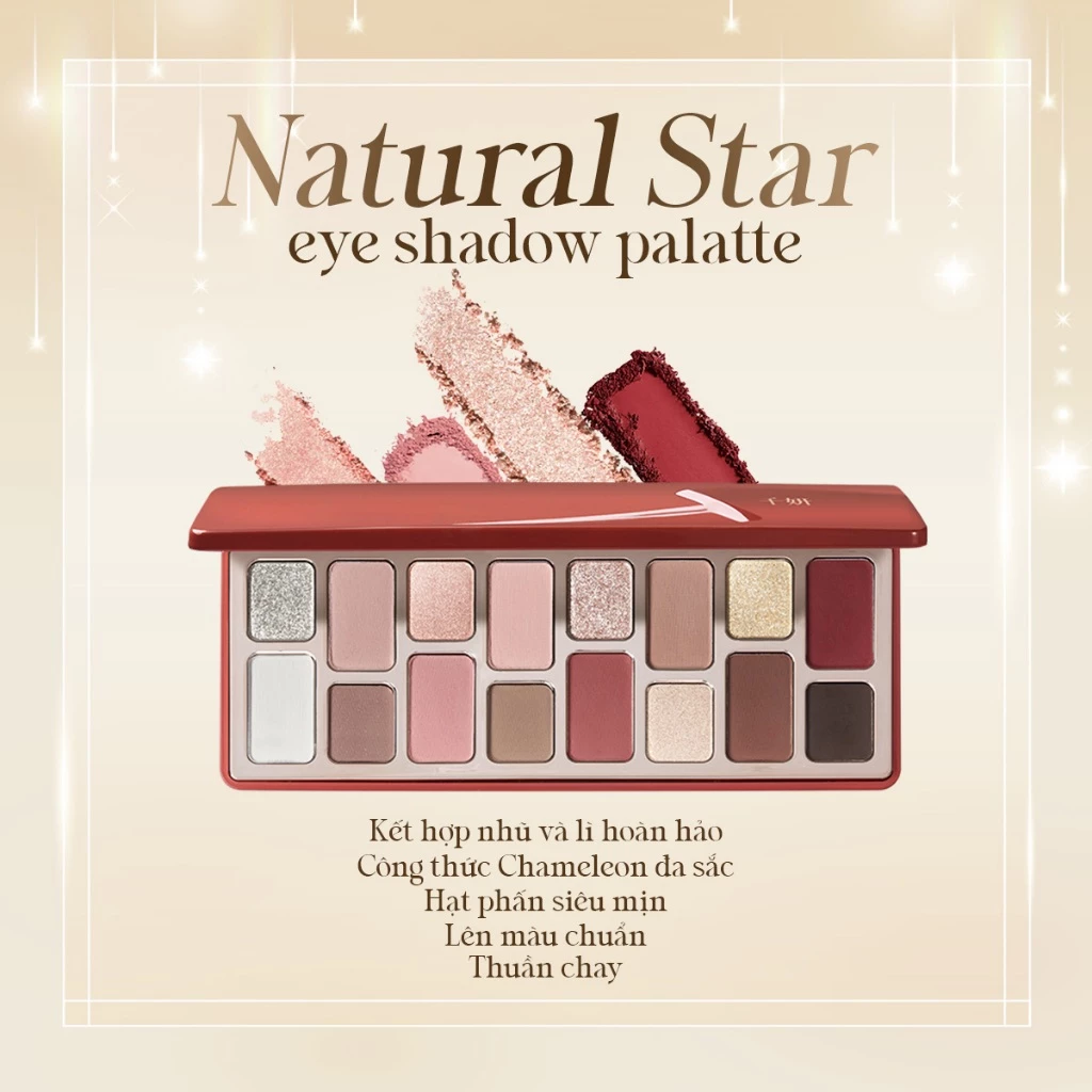 Bảng Phấn Mắt Cheeryep 16 Ô Natural Star Đa Năng
