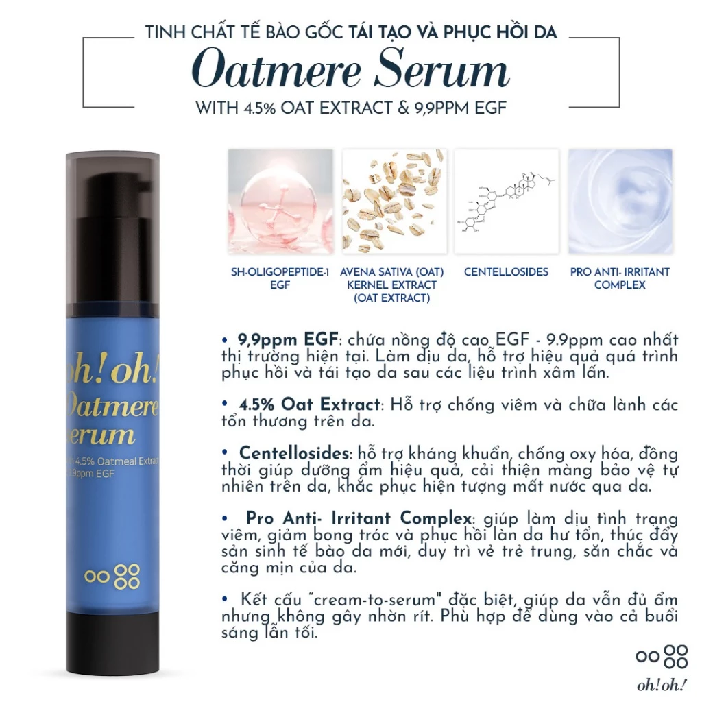 Tinh Chất Phục Hồi Tái Tạo & Làm Dịu Da Chuyên Sâu Oh!Oh! Oatmere Serum 25ml
