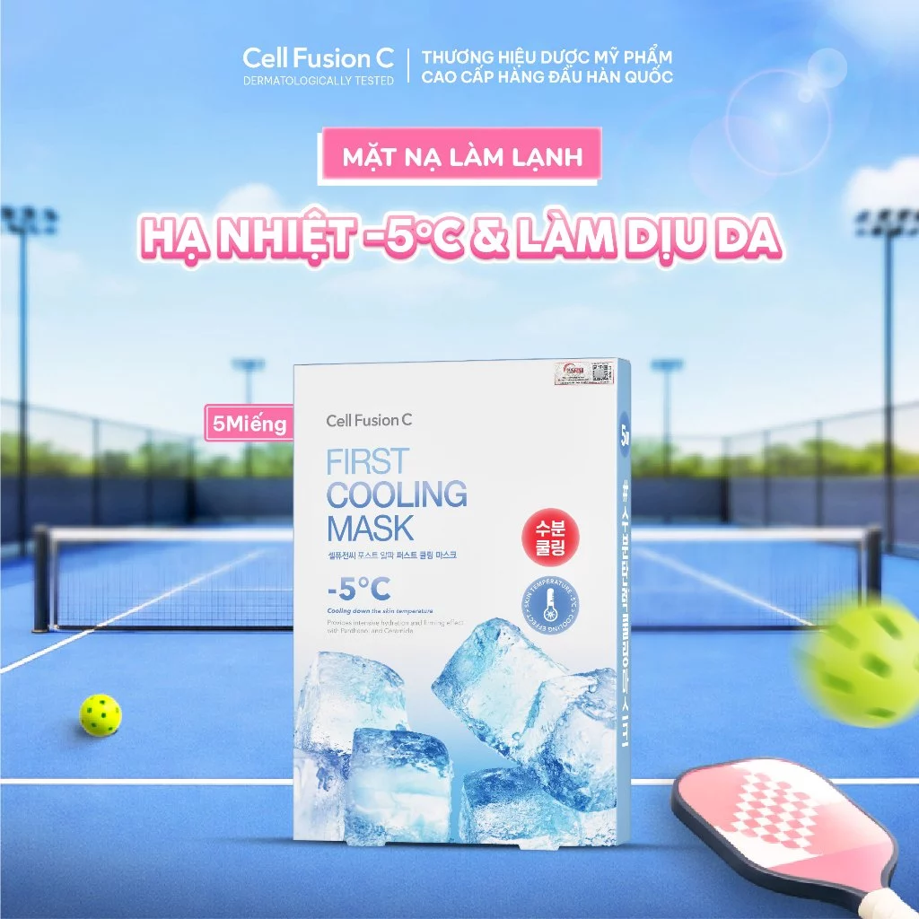 Mặt Nạ Hạ Nhiệt - 5 Độ & Làm Dịu Da Ứng Đỏ Cháy Nắng Cell Fusion C First Cooling Mask 5 Miếng