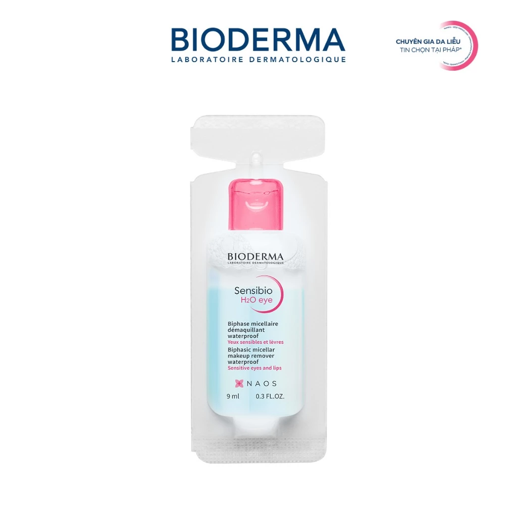 Tẩy Trang Mắt Môi Micellar 2 Lớp Bioderma Sensibio H2O Eye 9ml