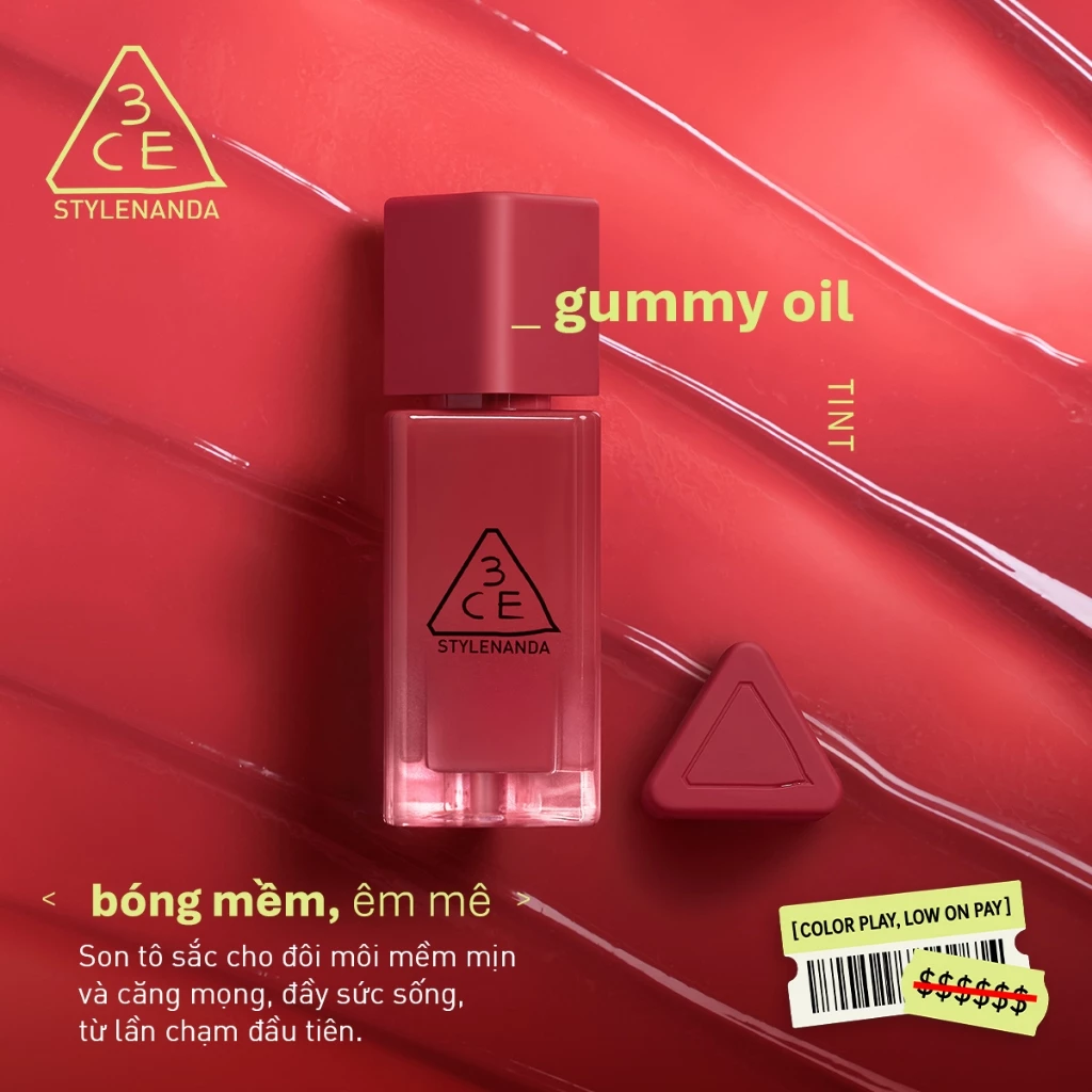 Son Tint Bóng Mềm 3CE Gummy Oil Tint 4g