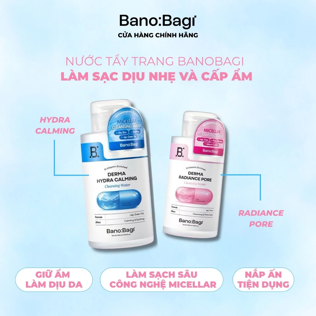 Nước Tẩy Trang Bano:Bagi Hỗ Trợ Loại Bỏ Bụi Bẩn, Cấp Ẩm Cho Làn Da Chắc Khỏe 500ml