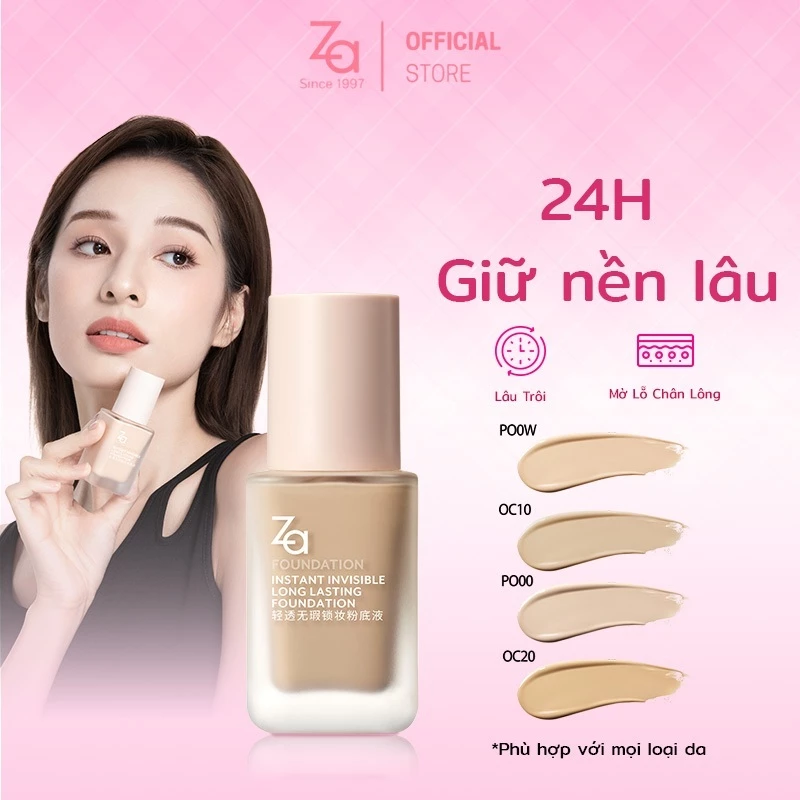 Kem Nền Za Kiềm Dầu Mỏng Nhẹ Instant Invisible Oil Control Foundation 25ml