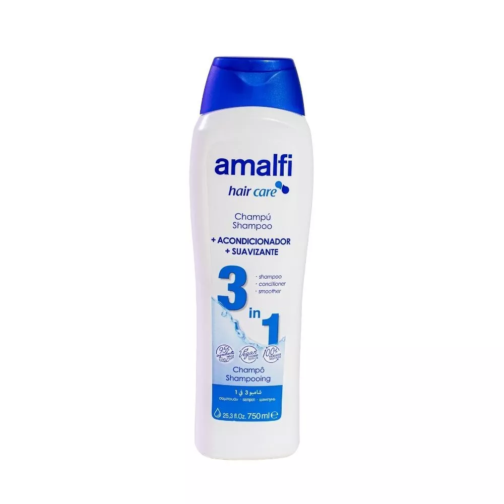 Dầu Gội Amalfi Chăm Sóc Tóc Toàn Diện Mềm Mượt 3 In 1 Shampoo 750ml