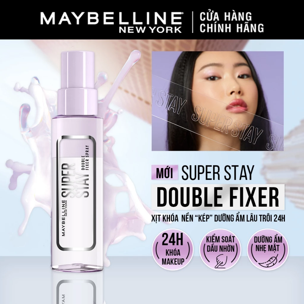 Xịt Khóa Nền Dưỡng Ẩm Maybelline Newyork Superstay Double Fixer Spray 55ml