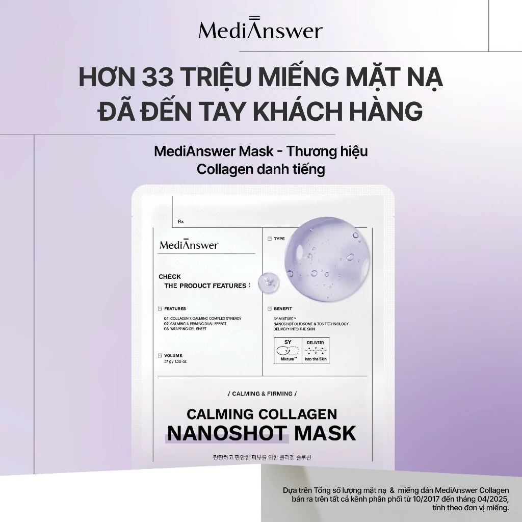 Mặt Nạ Thạch MediAnswer Calming Collagen Mask 37g x 5 Miếng