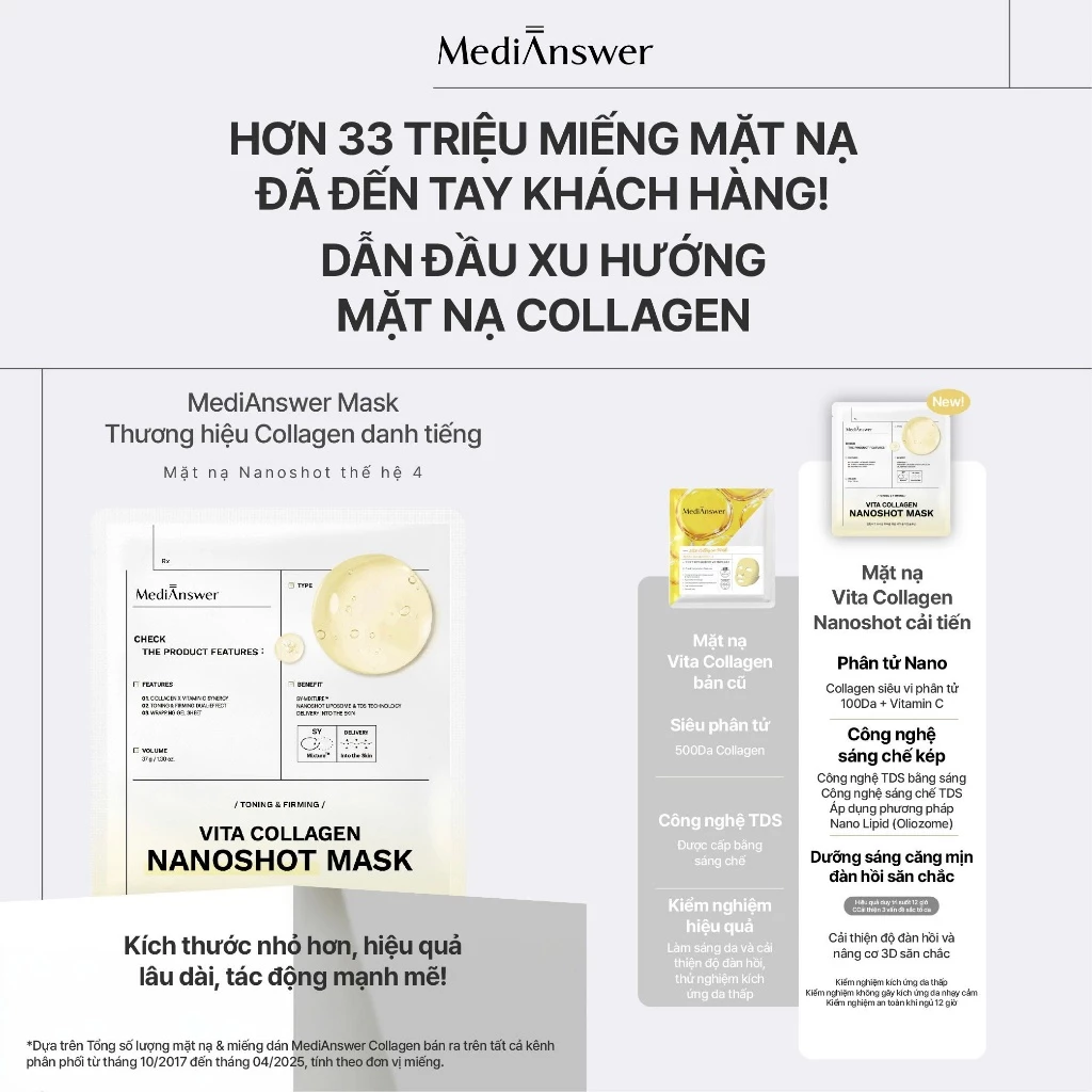 Mặt Nạ Thạch MediAnswer Vita Collagen Mask 37g x 5 Miếng