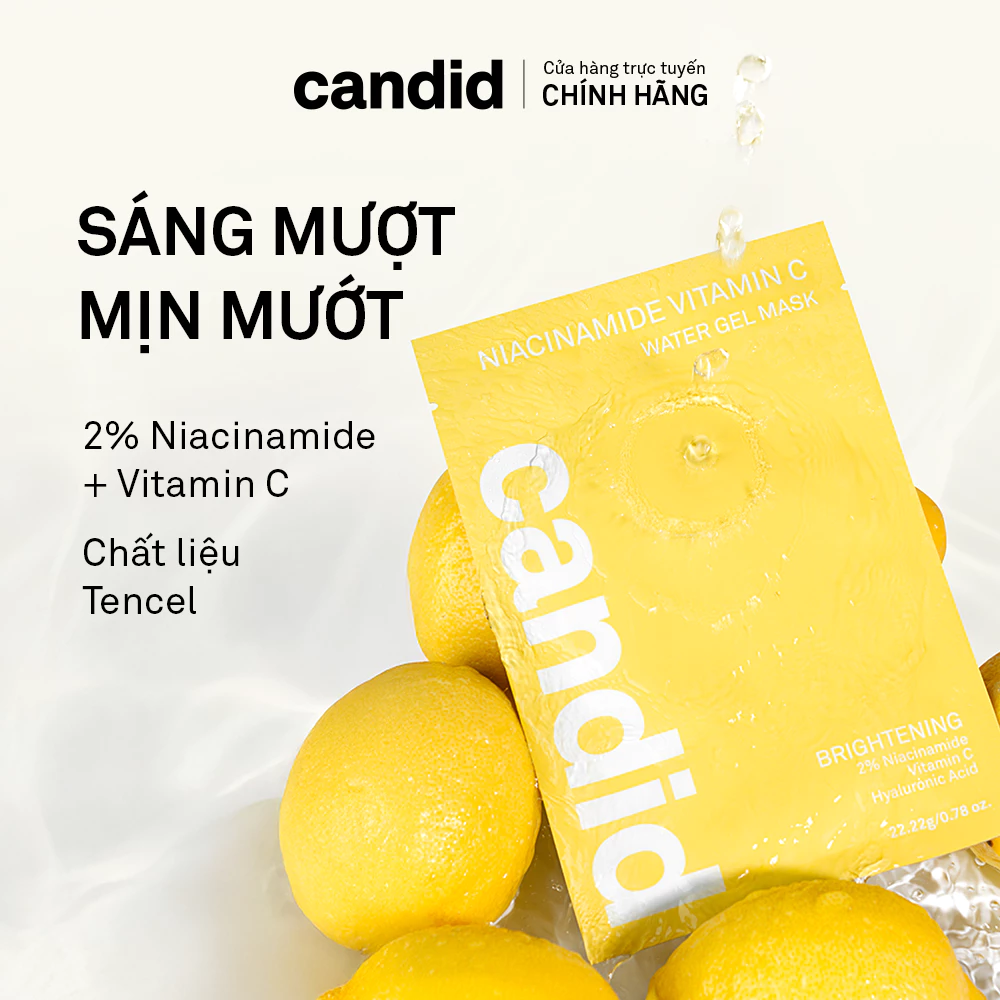 Mặt Nạ Dưỡng Sáng Da Candid Niacinamide Vitamin C Water Gel Mask 22.22g