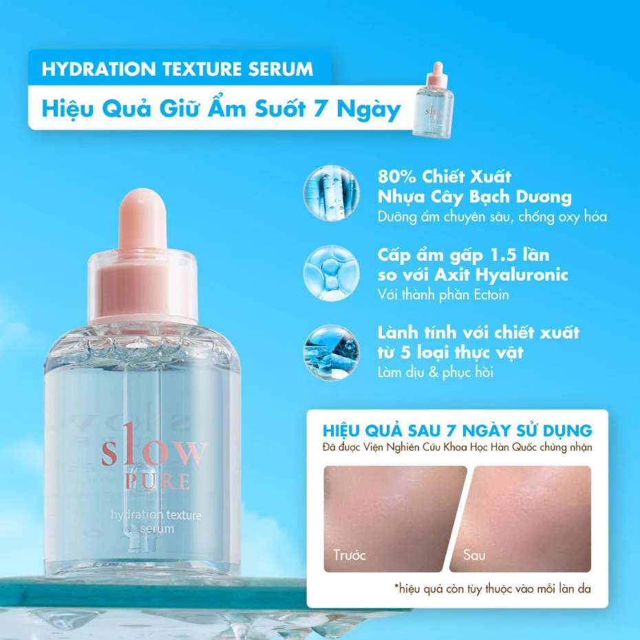 Serum Cấp Ẩm & Chống Lão Hoá Cho Da Khô Slowpure Hydration Texture Serum 50ml